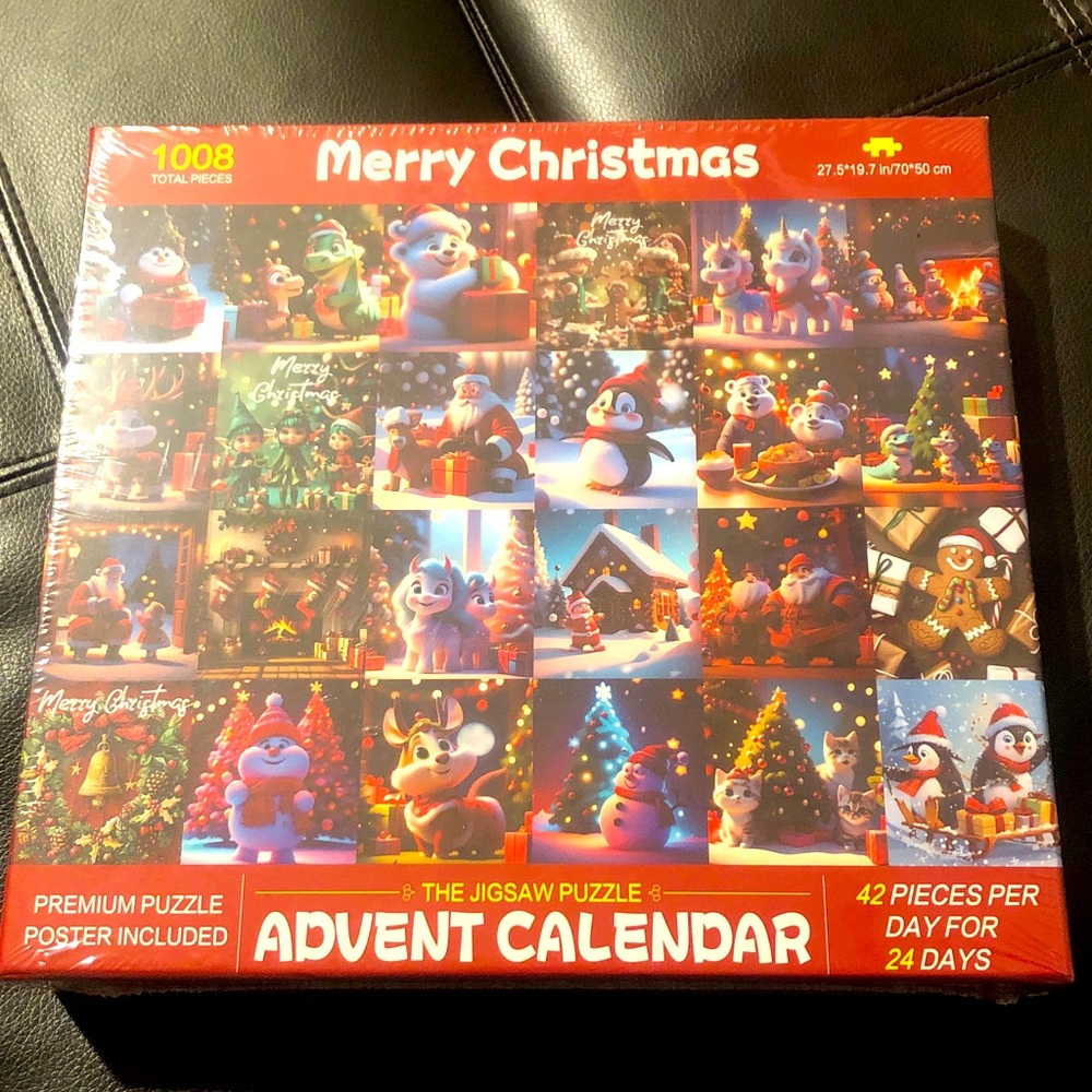 Merry Christmas Advent Calendar Jigsaw Puzzle - 1008 Pieces